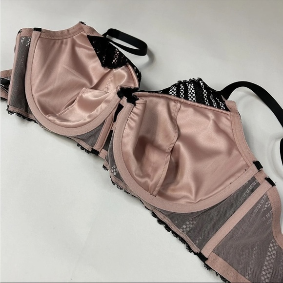 NEW Victorias Secret Bra Panty Set 36DD Plunge XS High Leg Cheeky Black #0899 - Picture 7 of 8